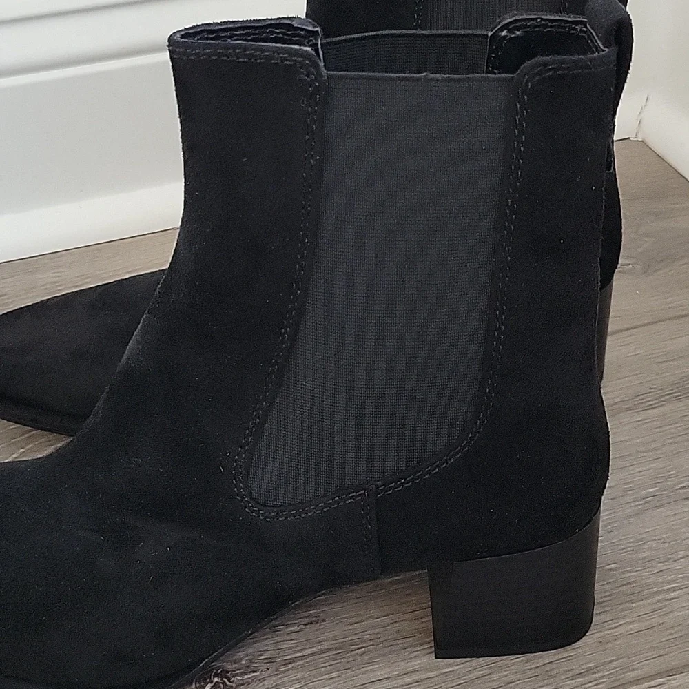 Splendid Womens' LUA Black Suede Ankle Boots Block Heel Size 11M NIB